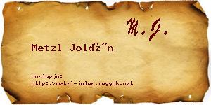 Metzl Jolán névjegykártya